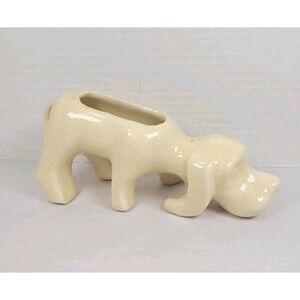 Vintage Mid-Century Shawnee Pottery Hound Dog Ceramic Planter